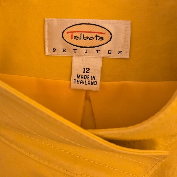 Sunshine Yellow Talbots Women's Petites Size 12 Swing Jacket Blazer Excellent! - Picture 12 of 15